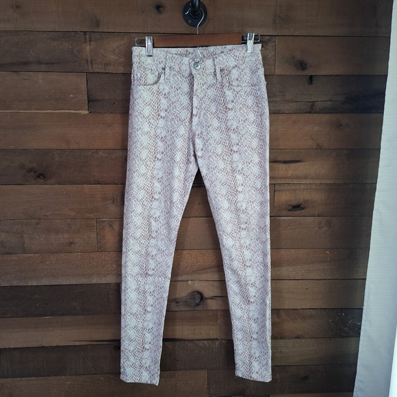 AG Adriano Goldchmied The Farrah Skinny Ankle Snakeskin Print SZ 26 R - Picture 2 of 11